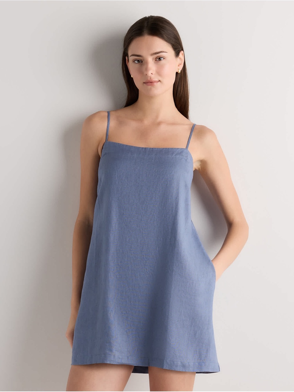 Quince Linen Romper Moonstone Blue S